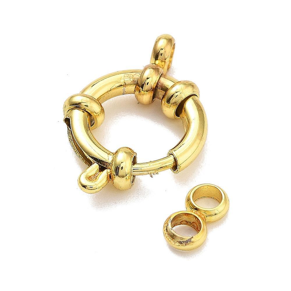 Boei Sluiting Premium 18k RVS Goud 13x4mm - per stuk-Sluitingen-Kraaltjes van Renate