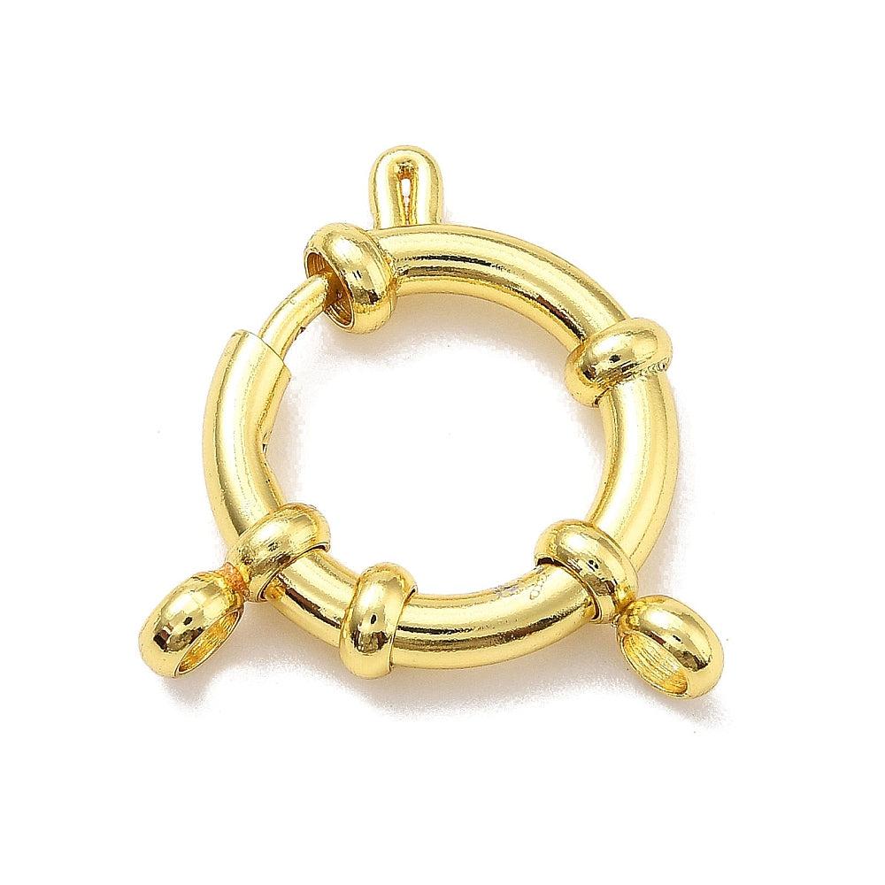 Boei sluiting 18kr plated Goud RVS 16.5x4mm - per stuk-sluitingen-Kraaltjes van Renate