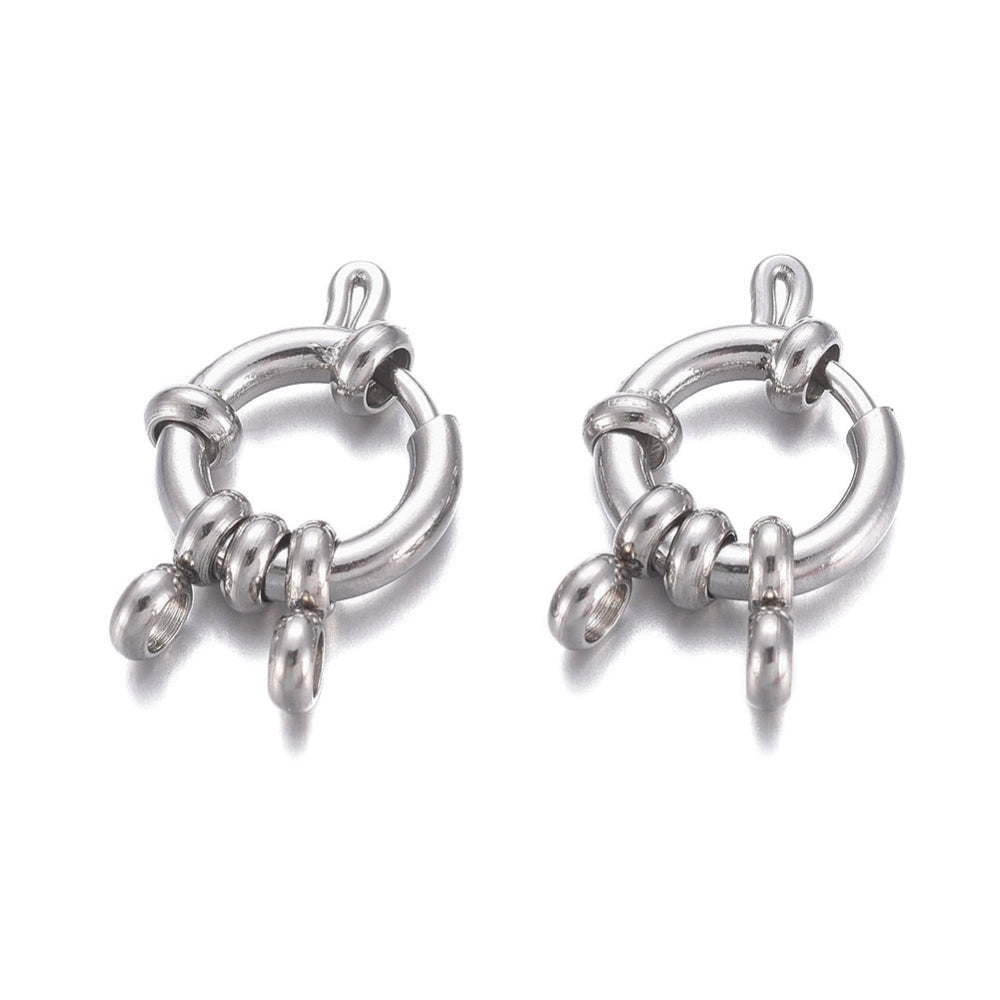 Boei Sluiting RVS Zilver 12.5x4mm - per stuk-Sluitingen-Kraaltjes van Renate
