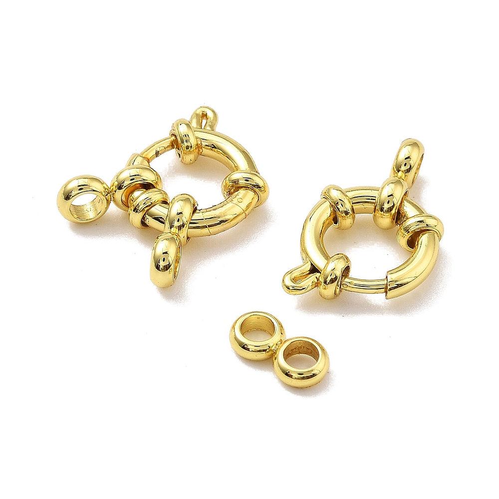 Boei sluiting 18kr plated Goud RVS 10.5x4mm - per stuk-sluitingen-Kraaltjes van Renate