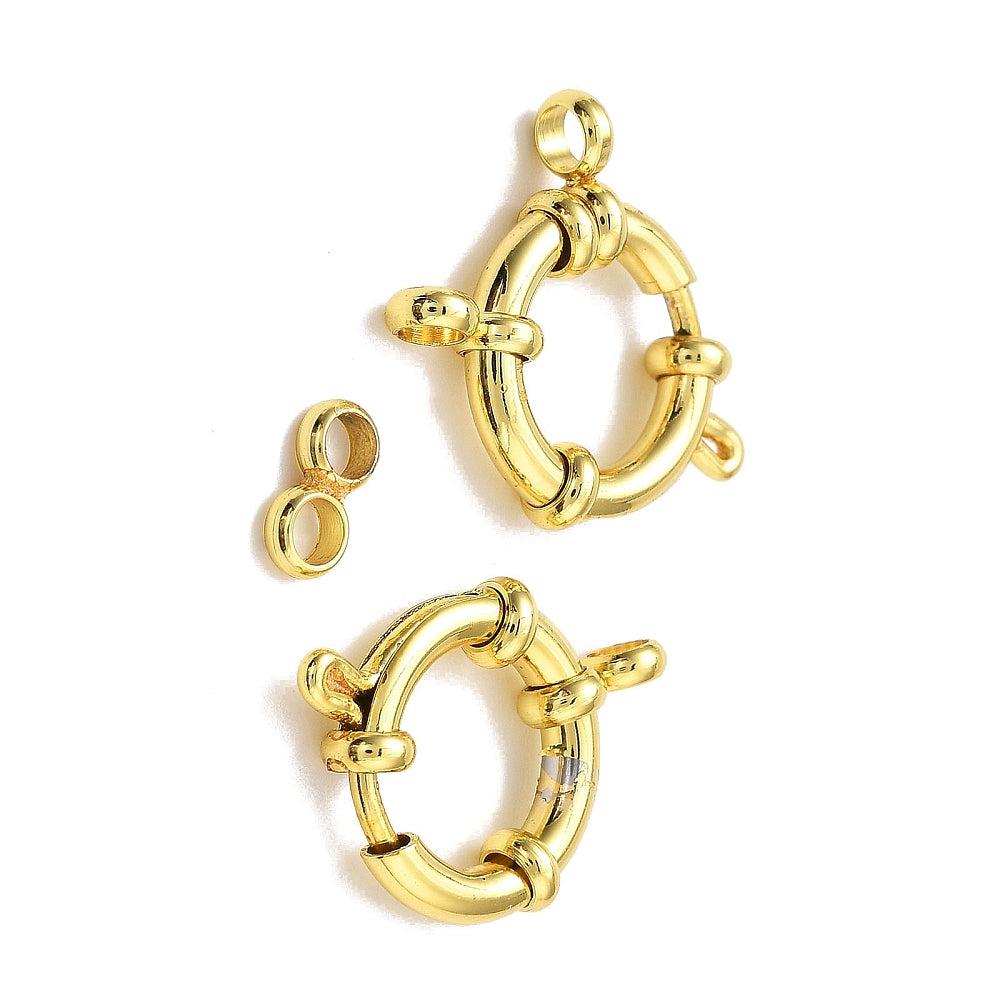 Boei sluiting 18kr plated Goud RVS 14.5x4mm - per stuk-sluitingen-Kraaltjes van Renate