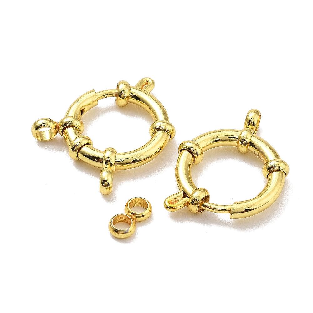 Boei sluiting 18kr plated Goud RVS 16.5x4mm - per stuk-sluitingen-Kraaltjes van Renate