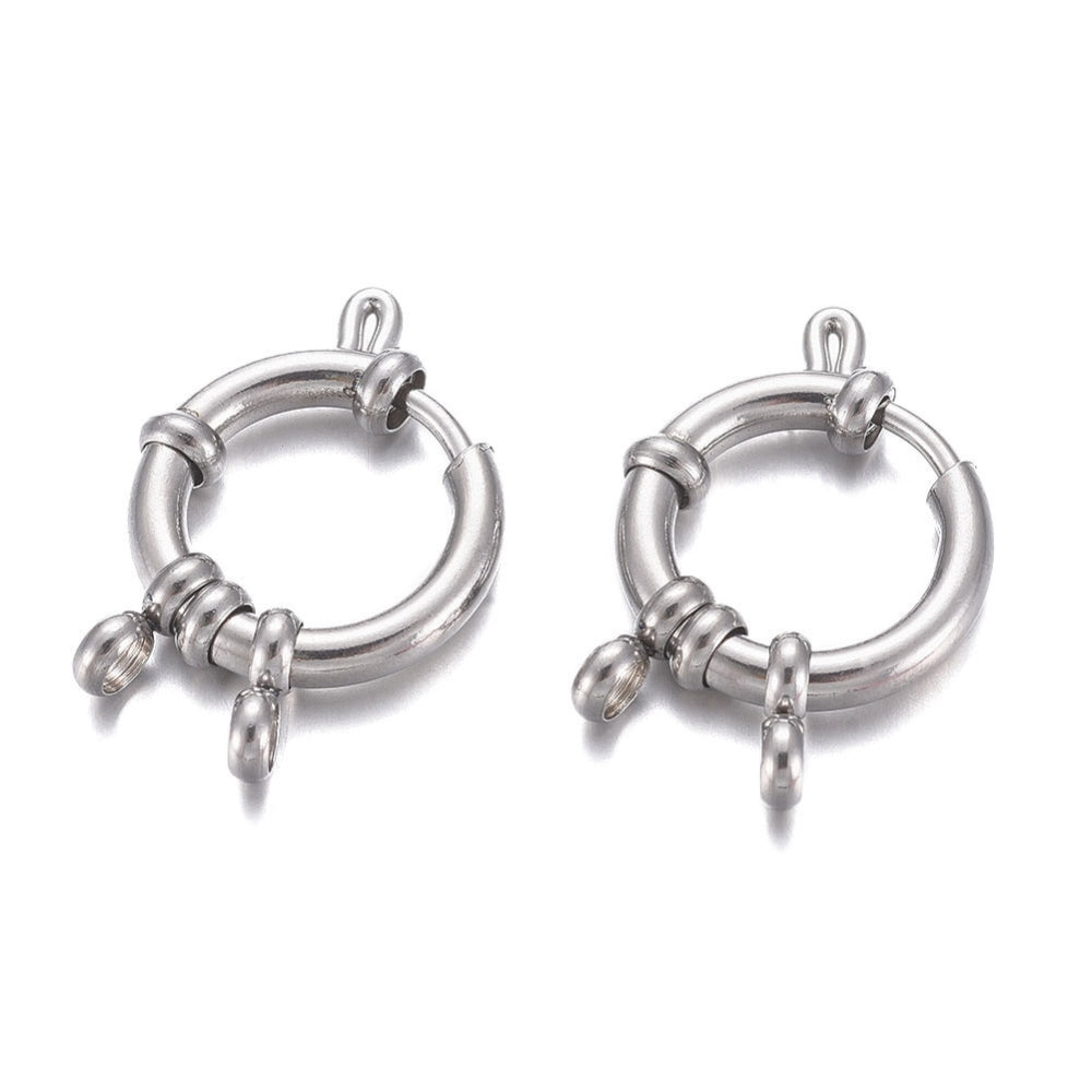 Boei sluiting Zilver RVS 18x4,5mm- per stuk-sluitingen-Kraaltjes van Renate