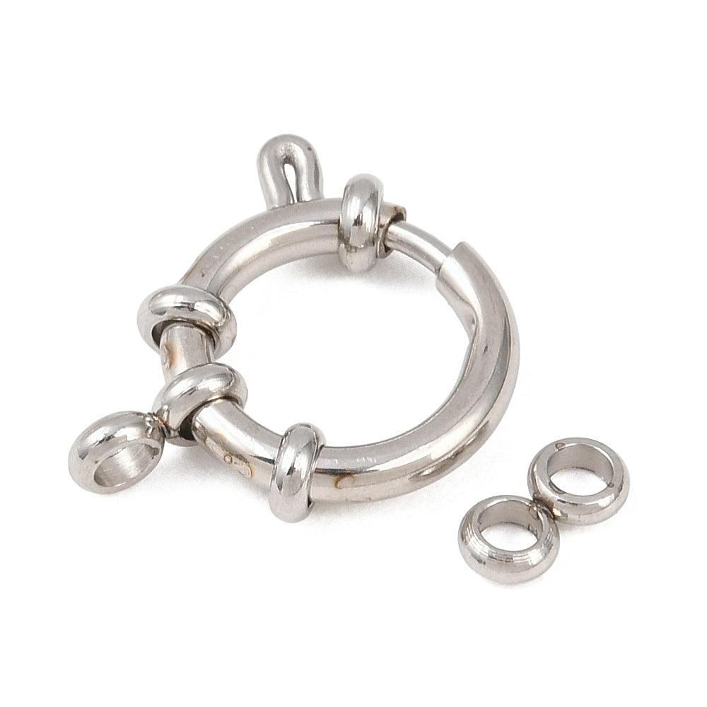 Boeisluiting Zilver RVS 17mm - per stuk-Sluitingen-Kraaltjes van Renate