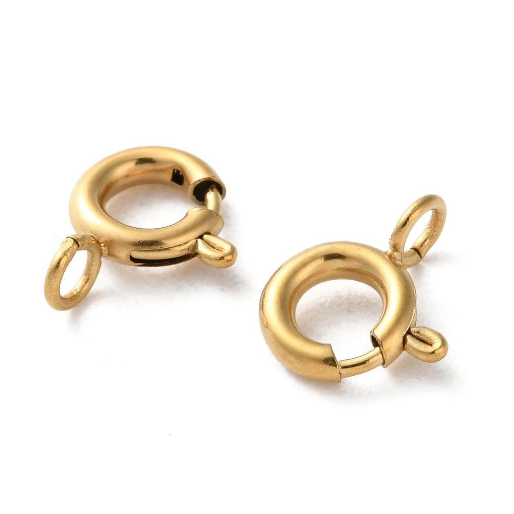 Boeisluiting mini goud premium 18K RVS 9mm- per stuk-sluitingen-Kraaltjes van Renate