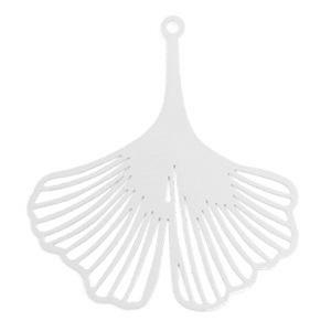 Bohemian gingko blad Zilver 40x36mm-Kraaltjes van Renate