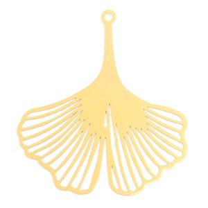 Bohemian ginkgo blad Goud 40x36mm-Kraaltjes van Renate