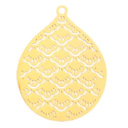 Bohemian hanger druppel Goud 37x28mm-Kraaltjes van Renate
