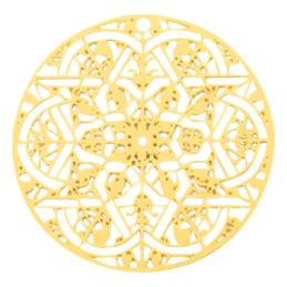 Bohemian mandala Goud 30mm-Kraaltjes van Renate