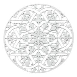 Bohemian mandala Zilver 30mm-Kraaltjes van Renate