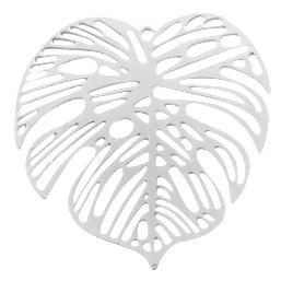 Bohemian monstera blad Zilver 32mm-Kraaltjes van Renate