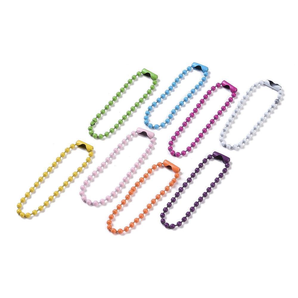 Bolletjesketting gekleurd 11cm- per 5 stuks-Kralen-Kraaltjes van Renate