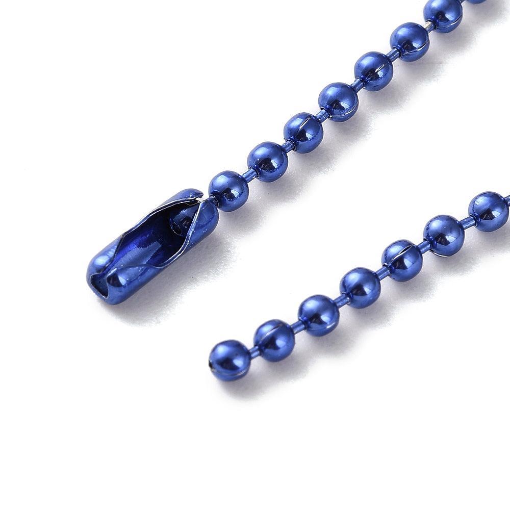 Bolletjesketting gekleurd metallic 15cm- per 5 stuks-Kralen-Kraaltjes van Renate