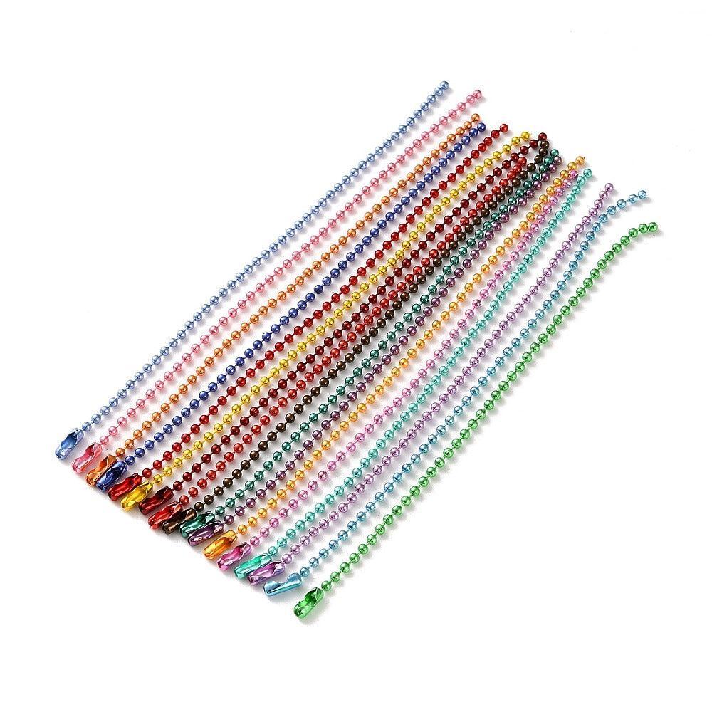 Bolletjesketting gekleurd metallic 15cm- per 5 stuks-Kralen-Kraaltjes van Renate