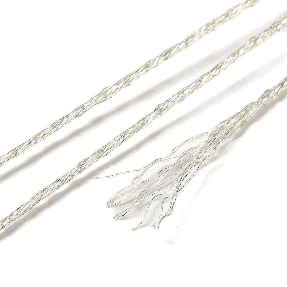 Borduurgaren Metallic Glitter Zilver 0.8mm - per klos 8m-Koord-Kraaltjes van Renate