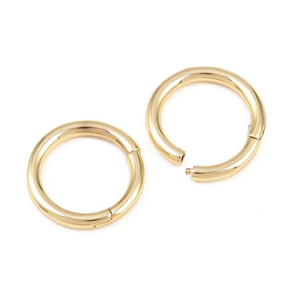 Brass Klik Sluiting Goud 18K 16x2mm - per stuk-Kraaltjes van Renate