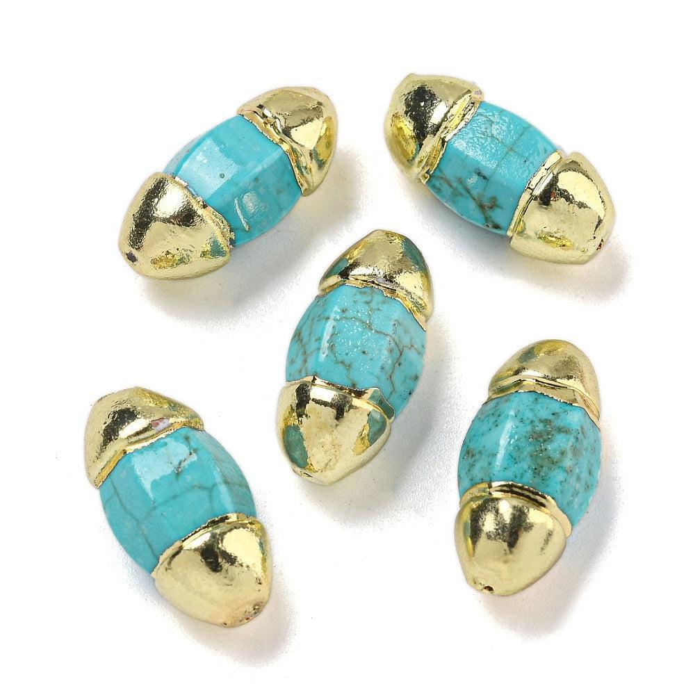 Brass Tussenkraal Cilinder met Howliet Goud 18.5x8.8mm - per stuk