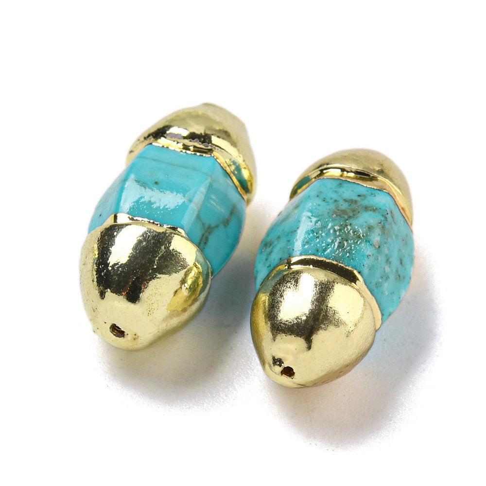 Brass Tussenkraal Cilinder met Howliet Goud 18.5x8.8mm - per stuk