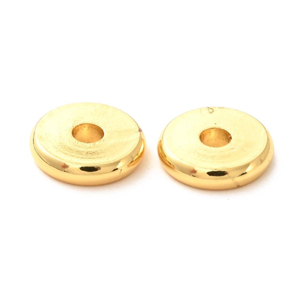 Brass Tussenkraal Disc Heishi Goud 8x1.5mm - per stuk