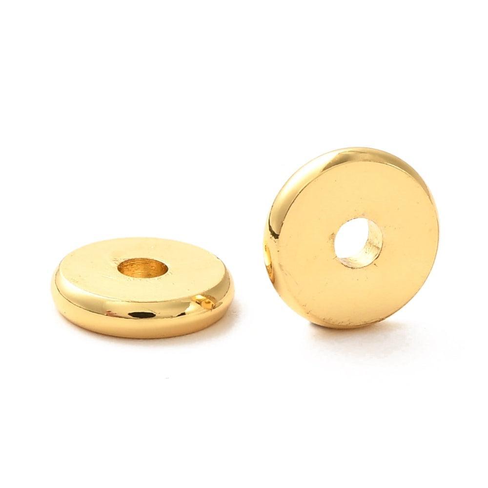 Brass Tussenkraal Disc Heishi Goud 8x1.5mm - per stuk