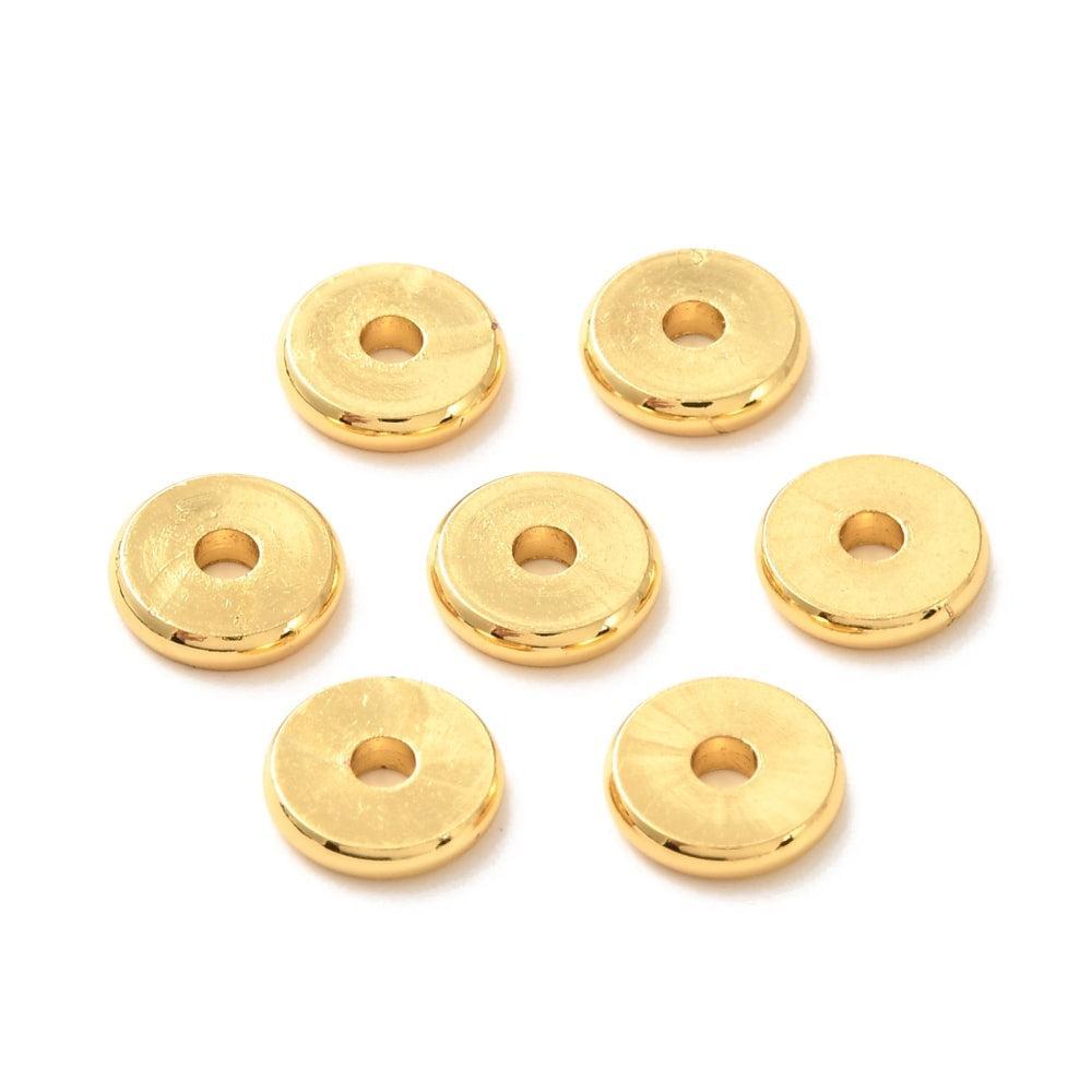 Brass Tussenkraal Disc Heishi Goud 8x1.5mm - per stuk