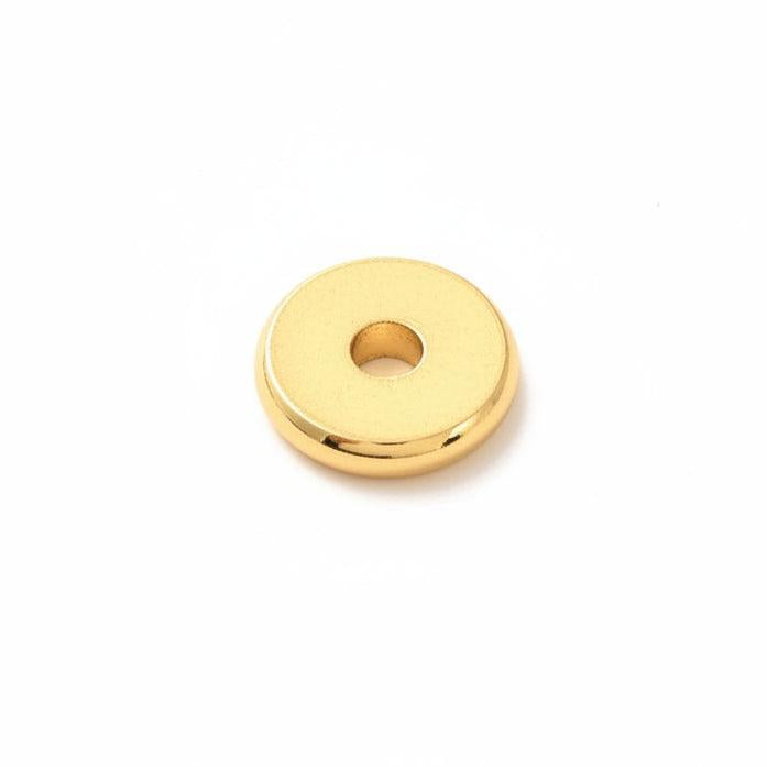 Brass Tussenkraal Disc Heishi Goud 8x1.5mm - per stuk