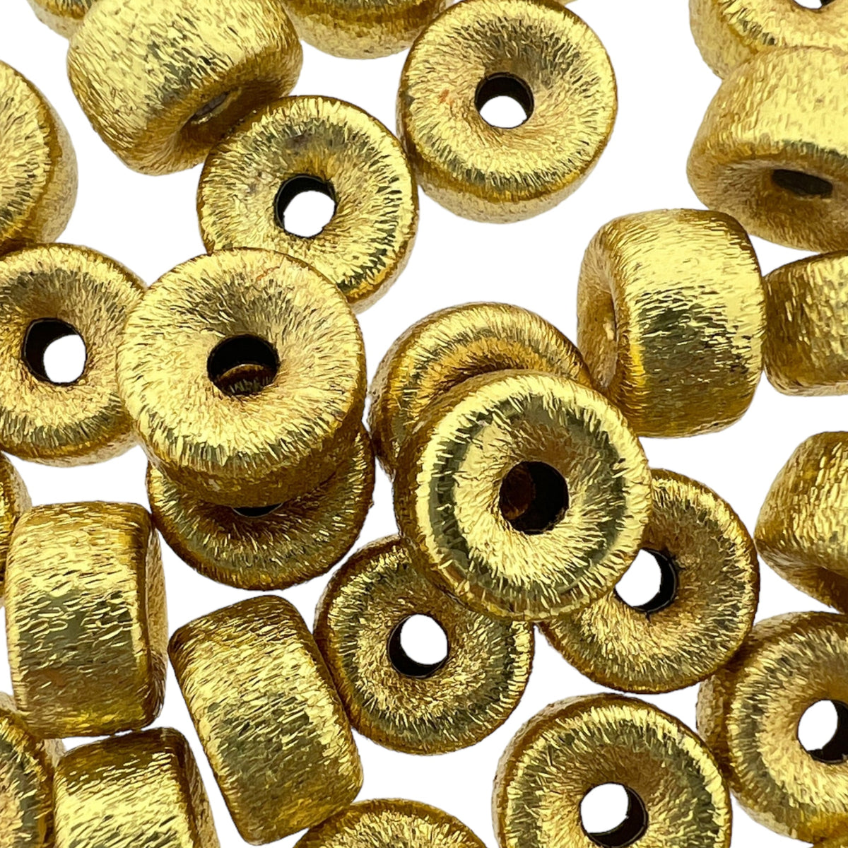 Brass kraal Gold plated Ø1.6mm 8x4,5mm-Kralen-Kraaltjes van Renate