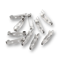 Zilverkleurige broche, 50-delige staafspelden, broche met rugsluiting Veilige broche-speld, pinnen met veiligheidssluiting met gaten voor het maken van sieraden, ambachten(32mm