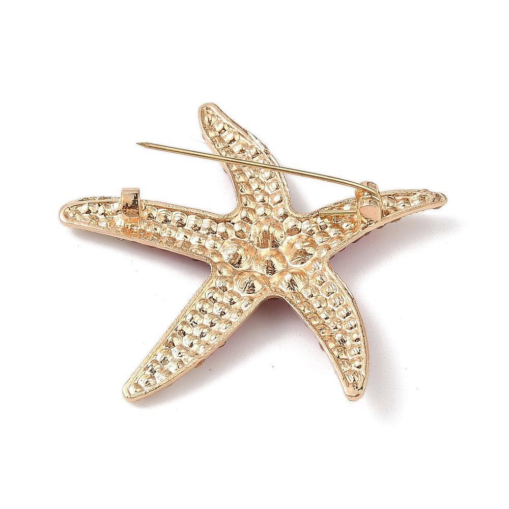 Broche zeester alloy rhinestone 51mm- per stuk-Onderdelen-Kraaltjes van Renate
