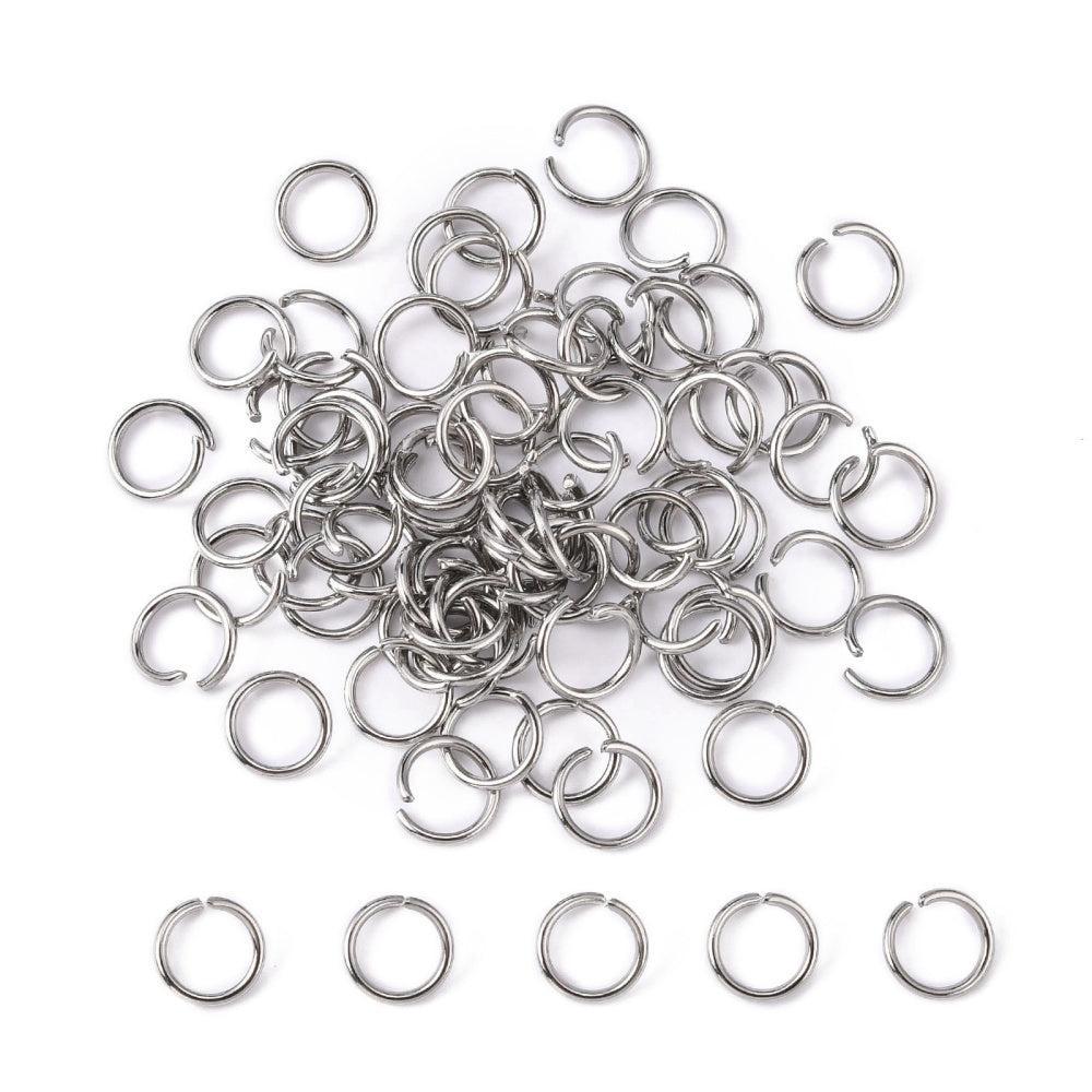 Buigringen RVS Zilver 8x1mm - 25 stuks-Onderdelen-Kraaltjes van Renate