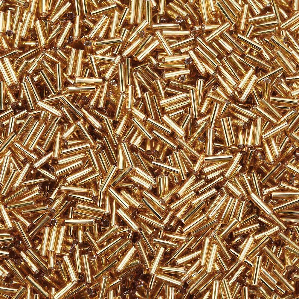 Buisglaaskralen Metallic Goud 6.0x2.0mm - per 10 gram-Kralen-Kraaltjes van Renate