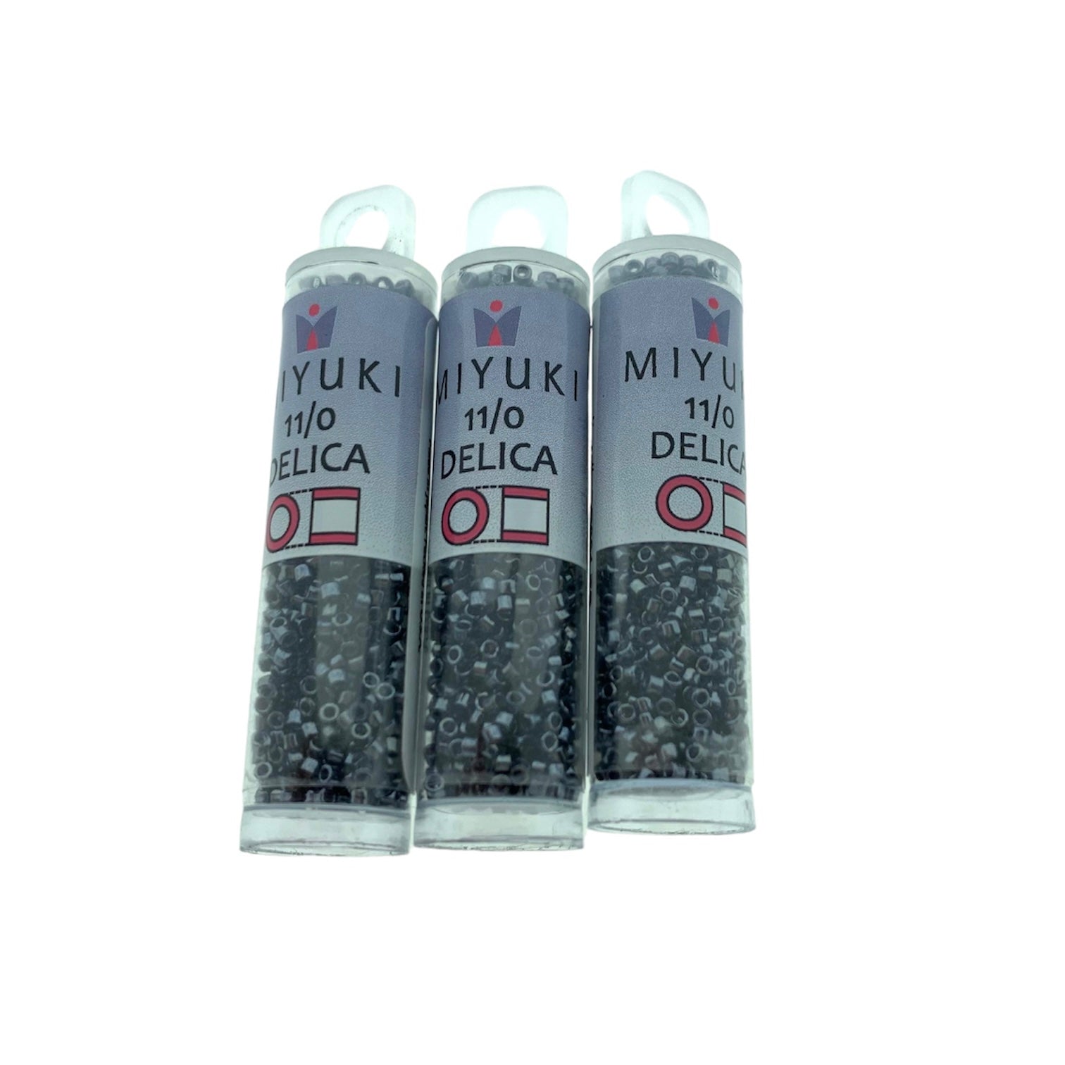 Buisje miyuki delica 11/0 DB001-TB gunmetal - 7,2 gram-Kralen-Kraaltjes van Renate