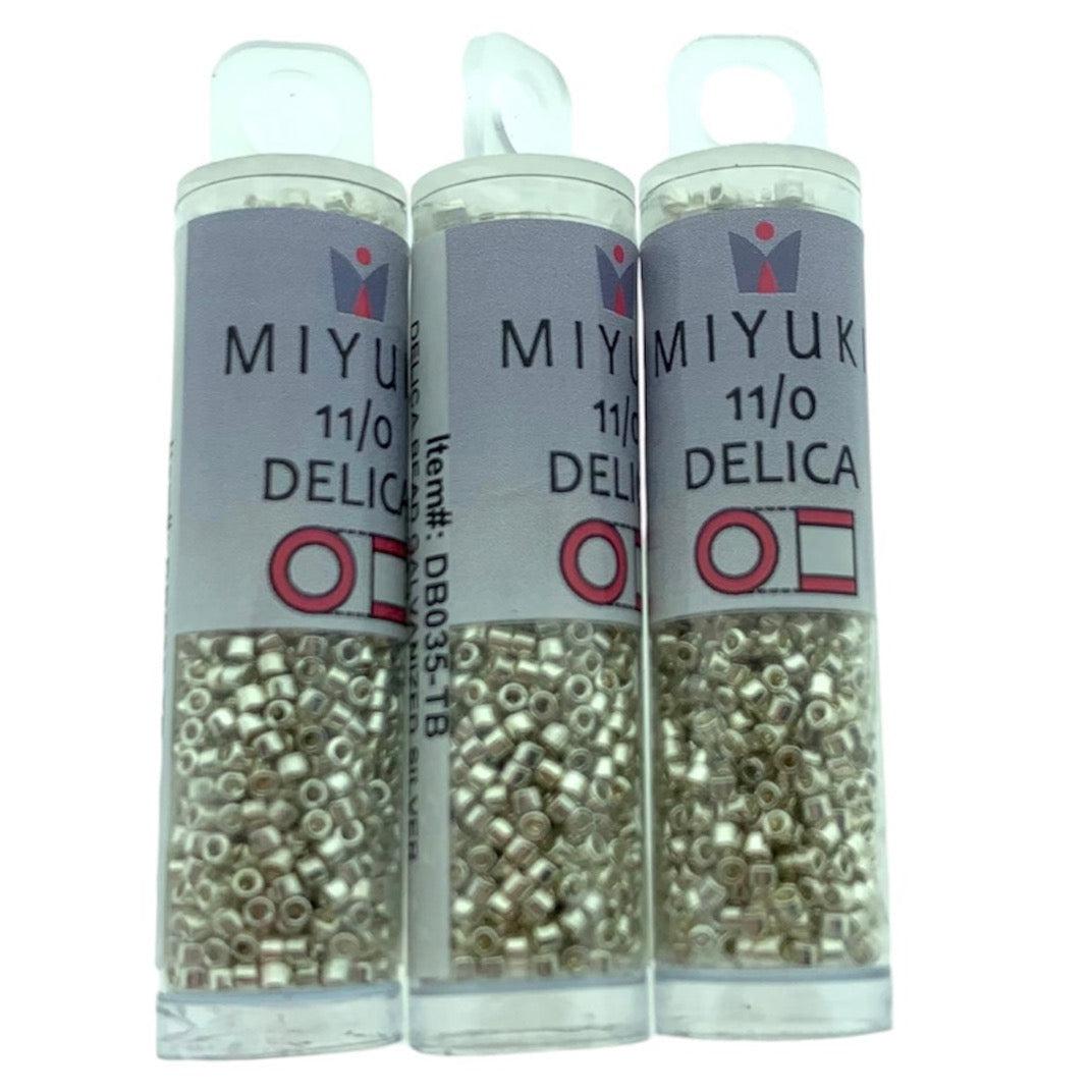 Buisje miyuki delica 11/0 DB035-TB galvanized silver- 7,2 gram-Kralen-Kraaltjes van Renate
