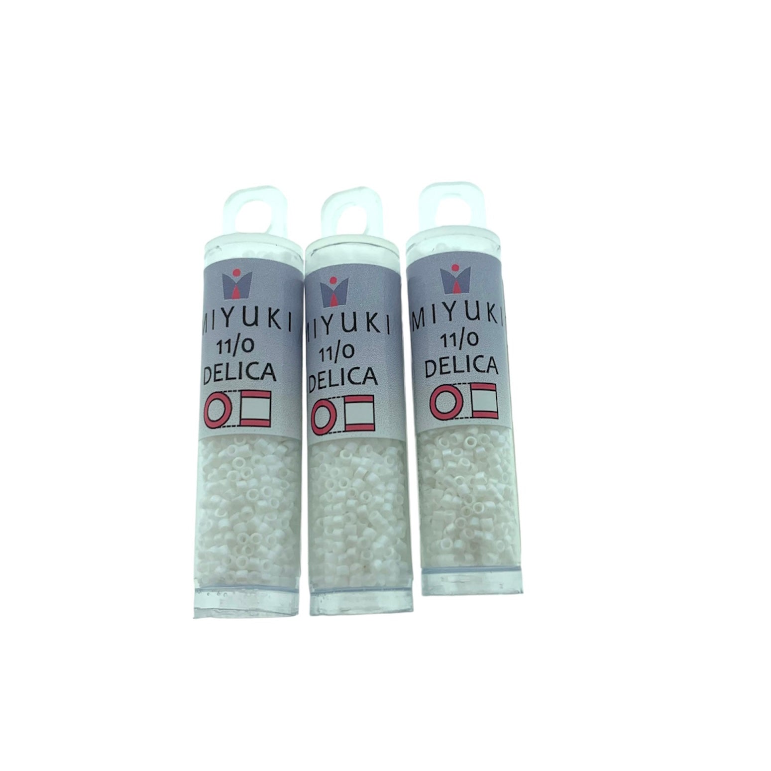 Buisje miyuki delica 11/0 DB200-TB opaque white chalk - 6.6 gram-Kralen-Kraaltjes van Renate