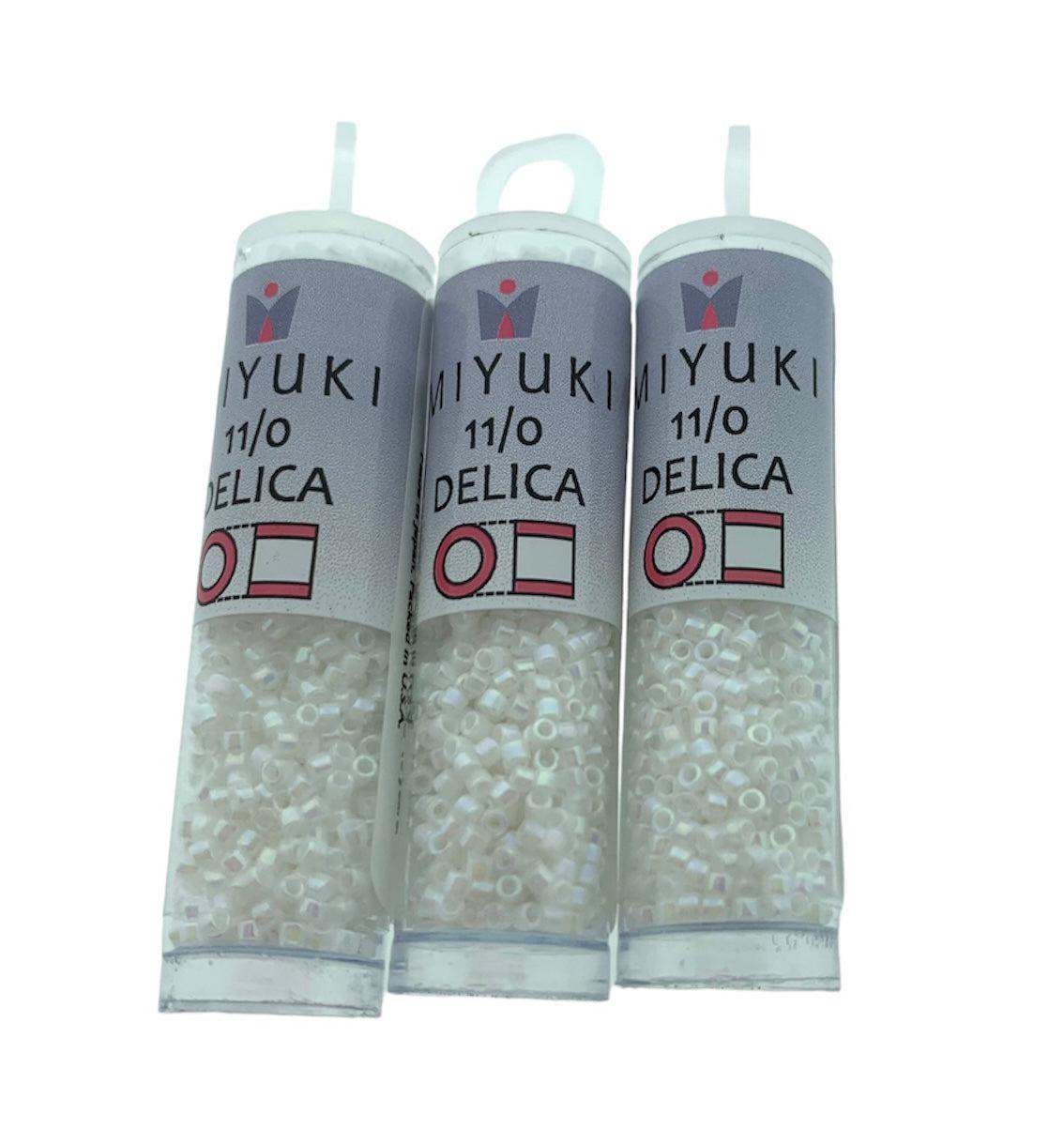 Buisje miyuki delica 11/0 DB202-TB opaque white pearl - 7,2 gram-Kralen-Kraaltjes van Renate