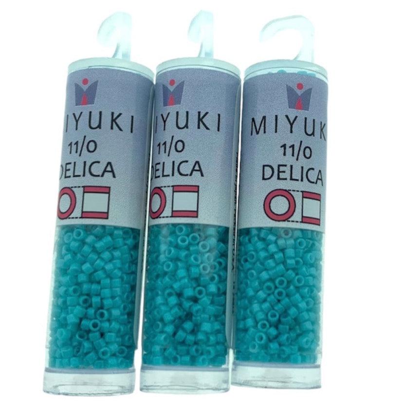 Buisje miyuki delica 11/0 DB658-TB opaque turquoise - 6.6 gram-Kralen-Kraaltjes van Renate