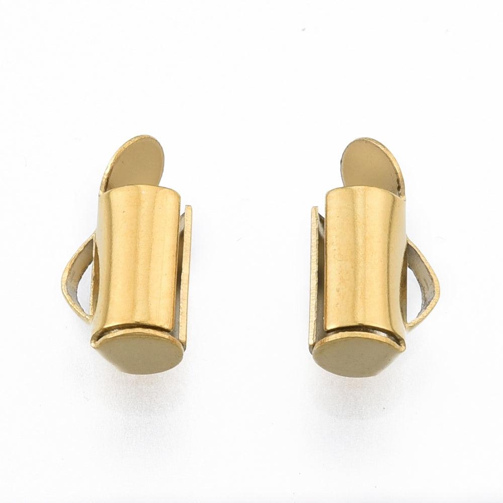 Buisje voor miyuki armbanden RVS goud 8mm - 4 stuks-onderdelen-Kraaltjes van Renate