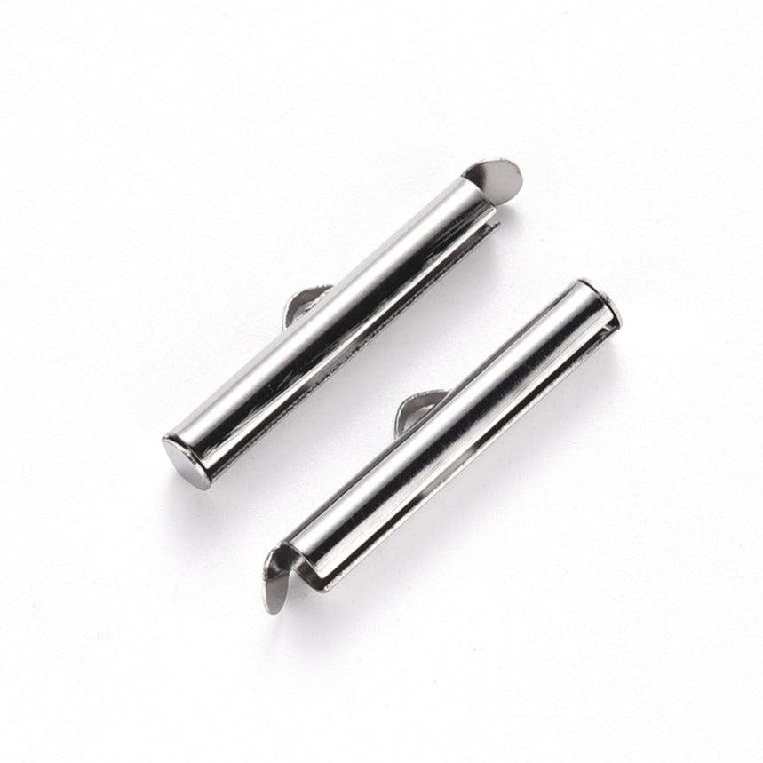 Buisje voor miyuki armbanden RVS zilver 6x20x4mm - per paar-onderdelen-Kraaltjes van Renate