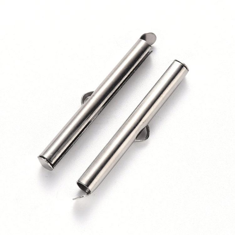 Buisje voor miyuki armbanden RVS zilver 6x40x4mm - per paar-onderdelen-Kraaltjes van Renate