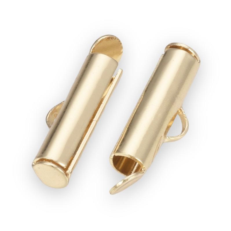 Buisje voor miyuki armbanden goud 6x20x4mm - 2 stuks-onderdelen-Kraaltjes van Renate