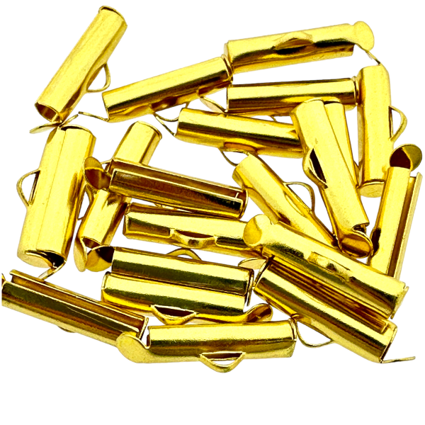 Buisje voor miyuki armbanden goud RVS 16x6mm-onderdelen-Kraaltjes van Renate