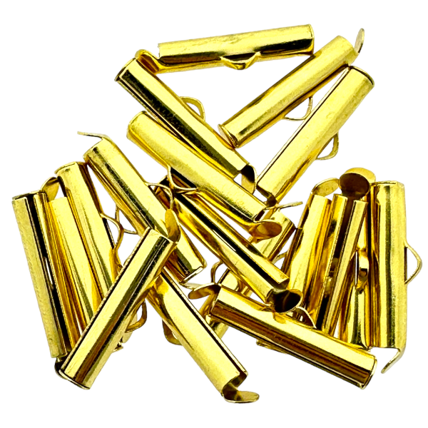 Buisje voor miyuki armbanden goud RVS 19x6mm-onderdelen-Kraaltjes van Renate
