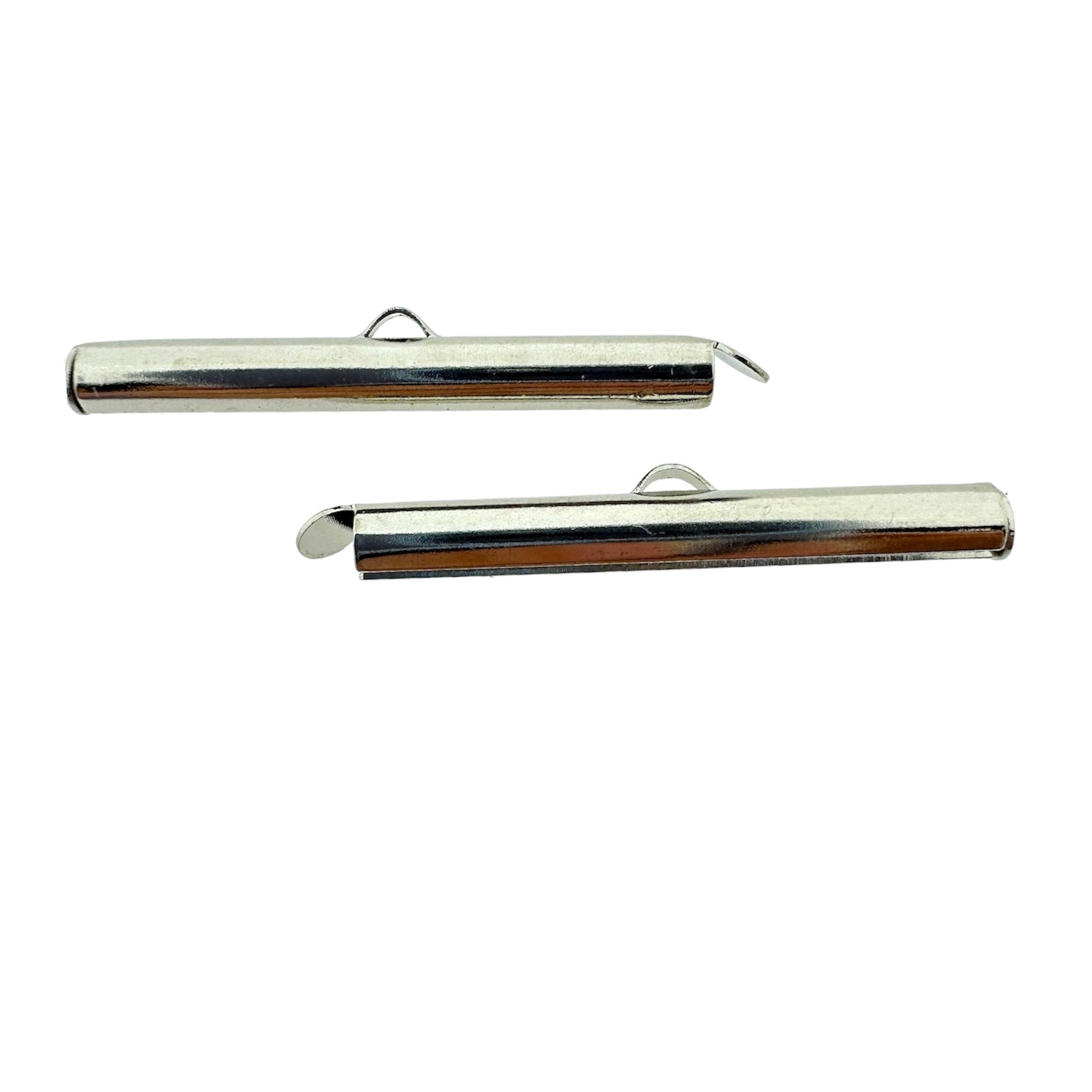 Buisje voor miyuki armbanden zilver 35mm - 2 stuks-onderdelen-Kraaltjes van Renate