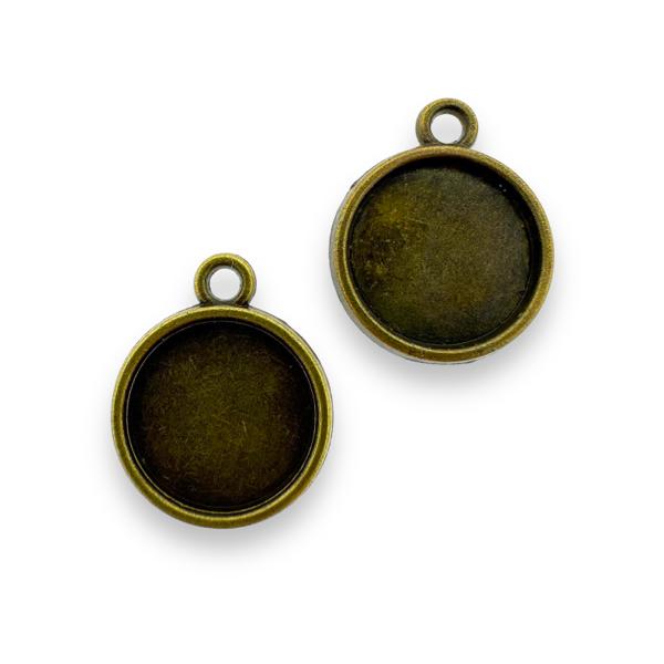 Cabochon setting 12mm brons - 4 Stuks-bedels-Kraaltjes van Renate