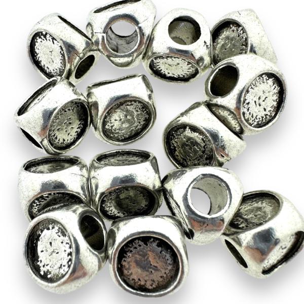 Cabochon setting 8mm kraal Zilver 11x12mm-bedels-Kraaltjes van Renate