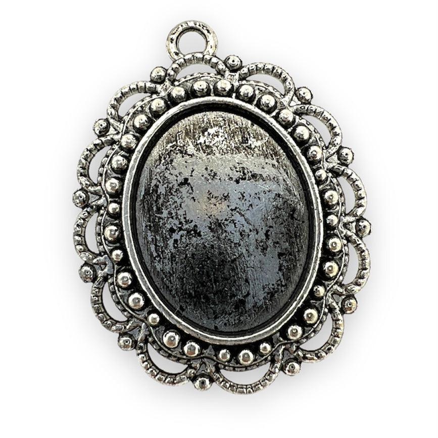 Cabochon setting bloem 31x23x3mm-onderdelen-Kraaltjes van Renate