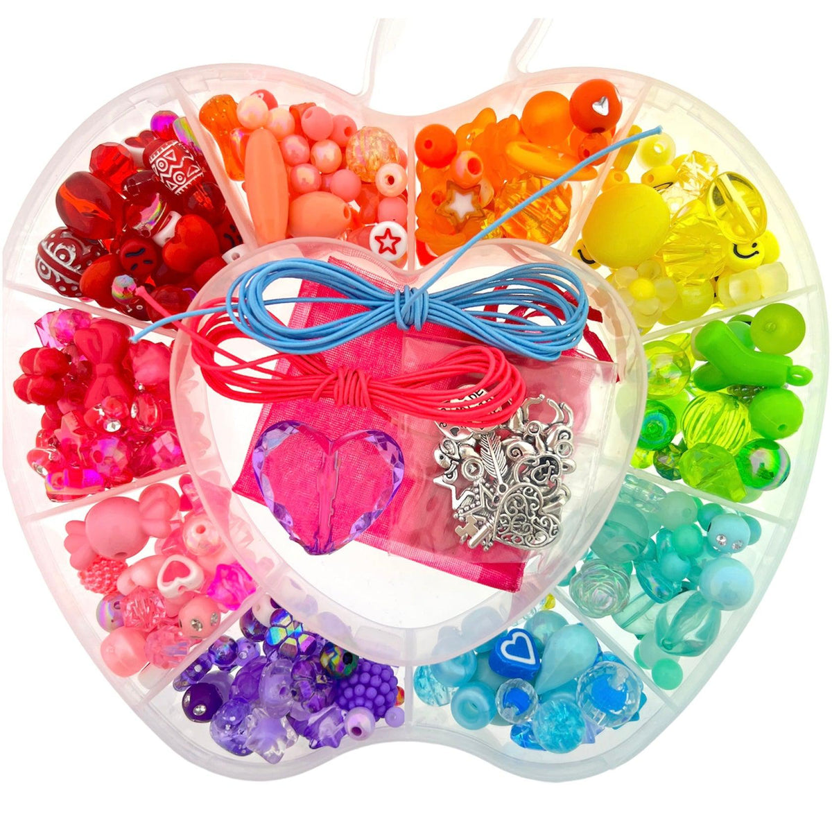 Cadeaubox Appel regenboog mix met kralen/bedels/koord-DIY-Kraaltjes van Renate