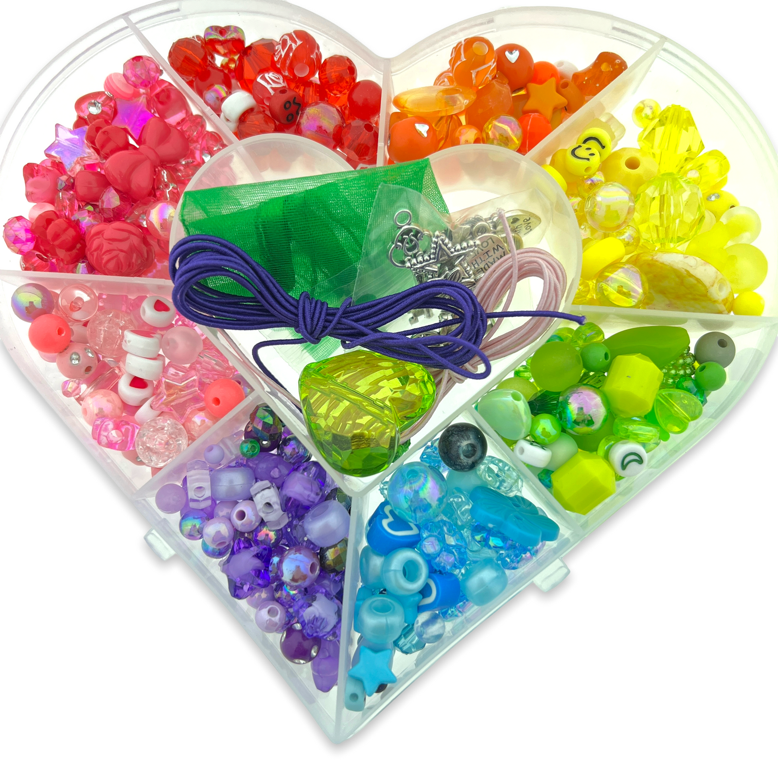 Cadeaubox Hart regenboog met kralen-DIY-Kraaltjes van Renate