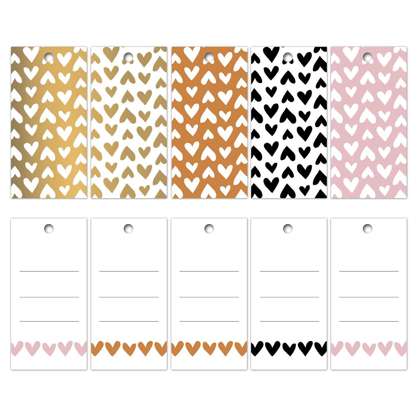 Cadeaulabel Ethnic hearts 40x80mm - 5 stuks-Kraaltjes van Renate