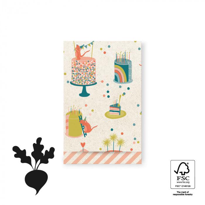 Cadeauzakjes Birthday Cake 12x19cm - 5 stuks-Gifts-Kraaltjes van Renate